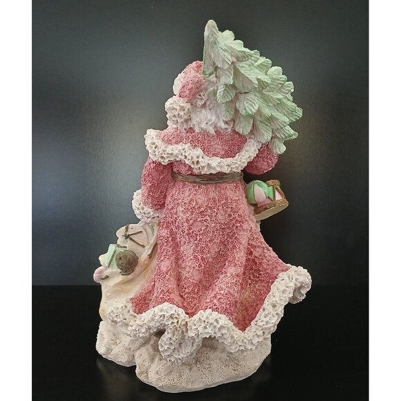 Christmas Santa 9 Inch Holding Presents & Christmas Tree Resin Figurine Decor - Picture 4 of 6